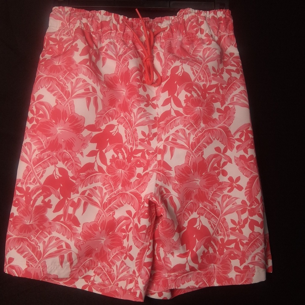 Nautica Performance Men's Swim Shorts XXL Pink and White 4 Pockets